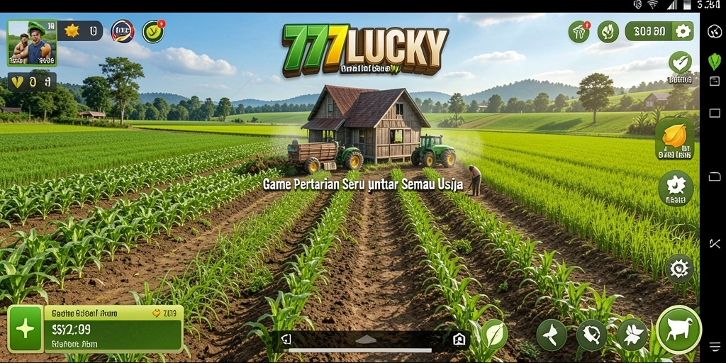 Screenshot menunjukkan gameplay pertanian yang menarik dan menawan.