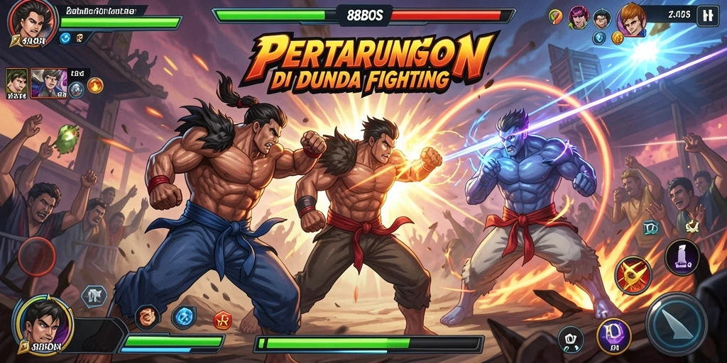 Tangkapan layar gameplay 88BOS menunjukkan pertarungan seru dan dinamis.