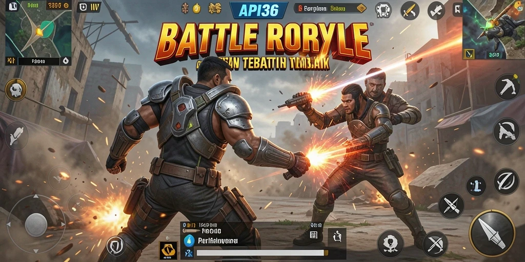 Screenshot API36 menampilkan aksi seru gameplay Battle Royale.