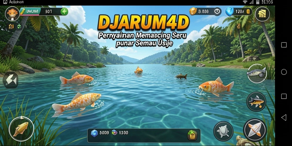 Screenshot gameplay DJARUM4D menampilkan aksi memancing yang seru dan grafis menawan.