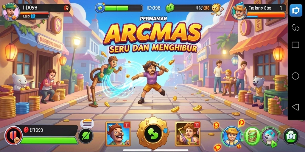 Tampilan gameplay seru dalam permainan arcade ID098.
