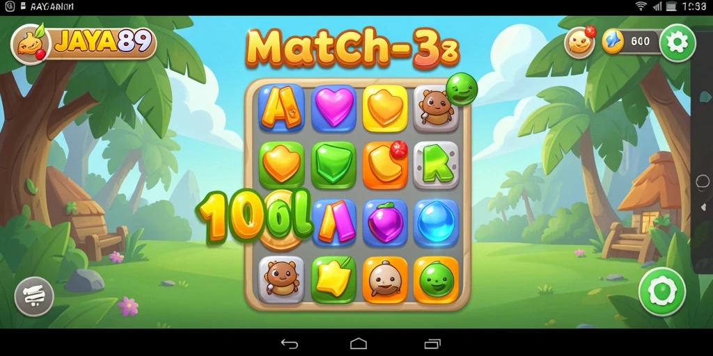 Gameplay seru JAYA89 dalam aksi Match-3 yang menantang.