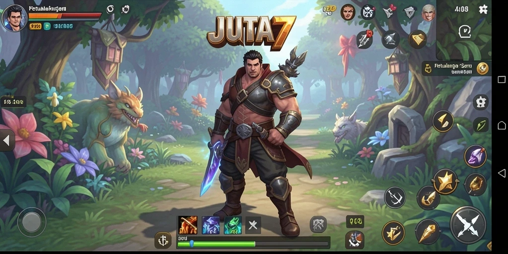 Tampilan gameplay JUTA7 yang memukau dan menantang.