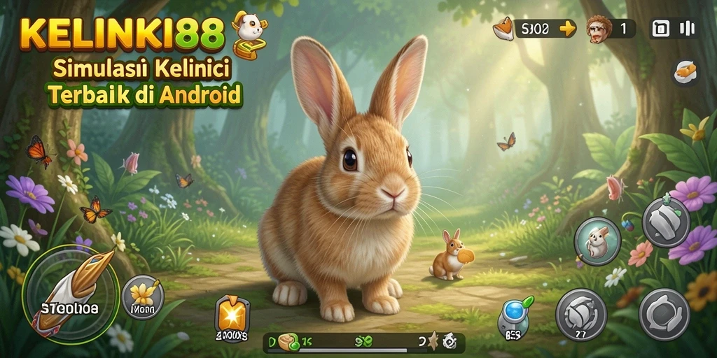 Tampilan gameplay KELINCI88 menampilkan peternakan kelinci yang indah dan interaktif.