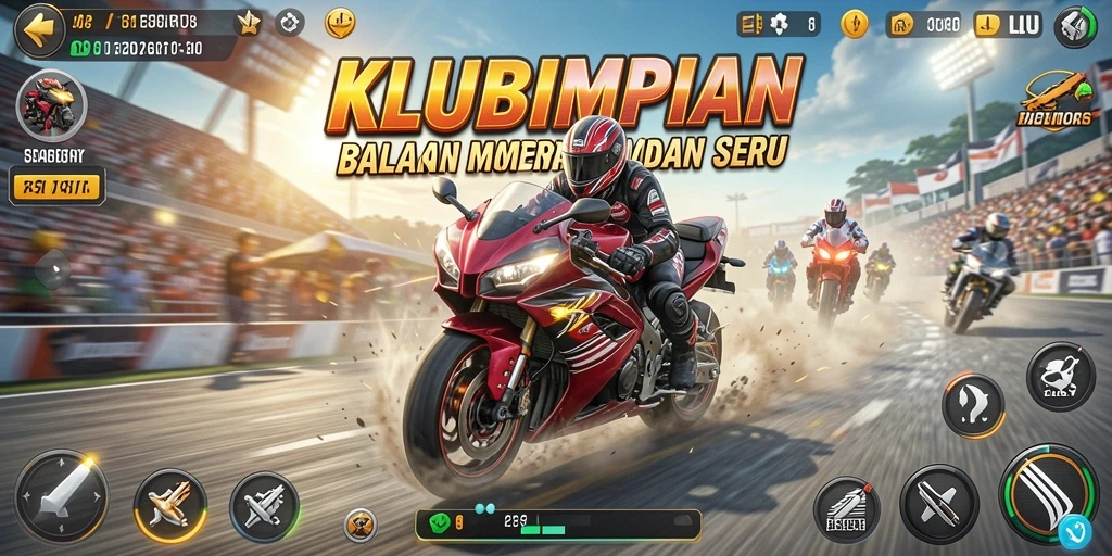 Tampilan aksi balapan mendebarkan di KLUBIMPIAN.