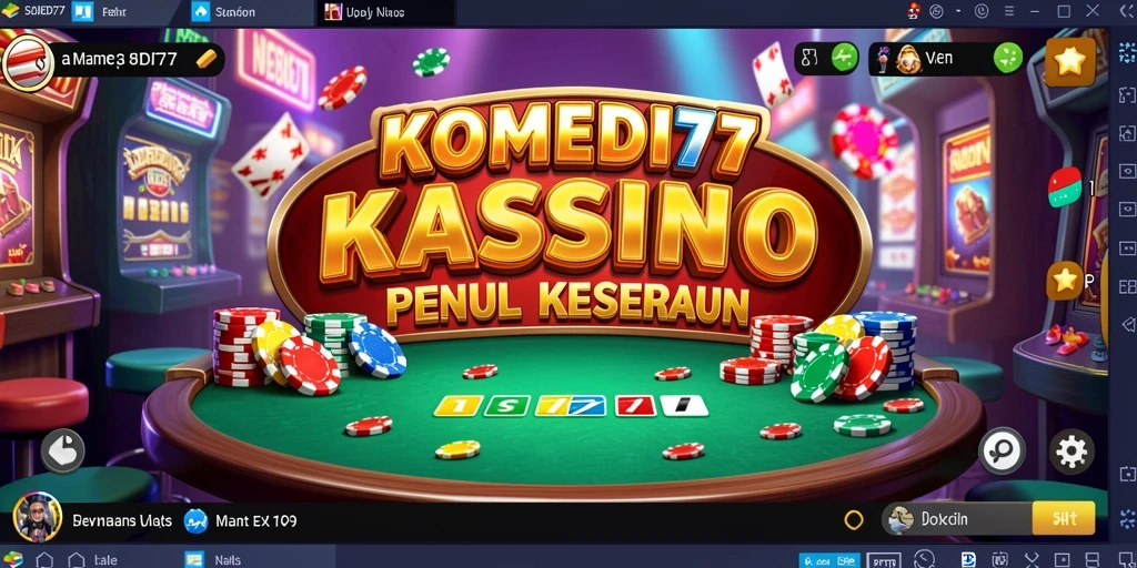 Tampilan screenshot KOMEDI77 menampilkan keseruan permainan Kasino yang menghibur.
