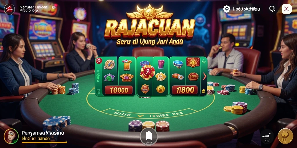 Screenshot utama RAJACUAN menampilkan gameplay Kasino yang mendebarkan.