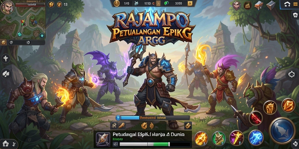 Screenshot gameplay RAJAMPO menampilkan pertarungan epik karakter utama.