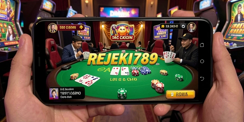 Tampilan permainan Live Casino yang mengasyikkan di REJEKI789.