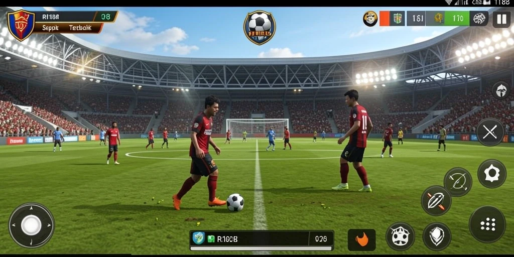 Tampilan gameplay RI188 yang menawan dalam pertandingan sepak bola.