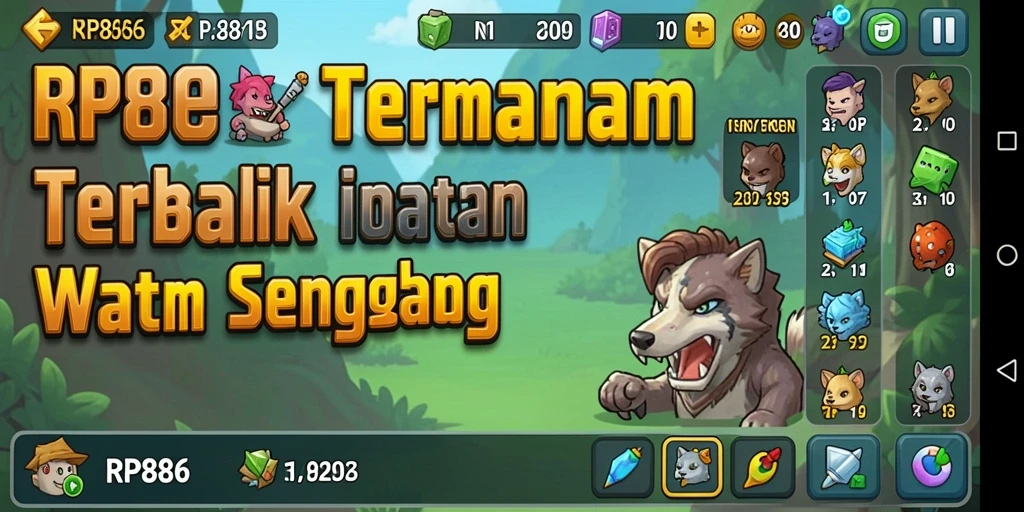 Screenshot gameplay RP886 menampilkan aksi karakter dalam genre Idle.
